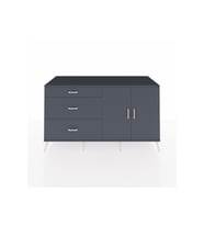 Kronos Konsol 2 Raflı 3 Çekmeceli 2 Kapaklı 176x59x99 Antrasit-Antrasit