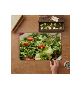 Karışık Sebze Salatası Tasarımı 240 parça Ahşap Puzzle Ahşap Kutuda MP01800