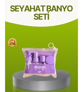 Northcity Seyahat Banyo Seti 5 Parça Şeffaf Taşıma Çantası 30 ml - Kompakt ve Uçak Uyumlu