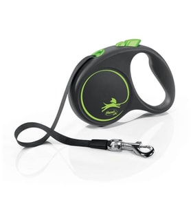 Flexi Black Design Otomatik Yeşil Şerit Köpek Gezdirme Tasması Medium 5 Metre