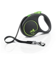 Flexi Black Design Otomatik Yeşil Şerit Köpek Gezdirme Tasması Medium 5 Metre