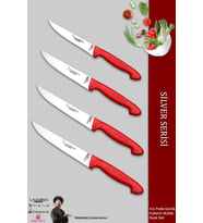 Lazbisa Silver Serisi Mutfak Bıçak Seti Et Ekmek Sebze Meyve Bıçağı 4 Lü Set Günlük Kullanım ( Mtf-2011)