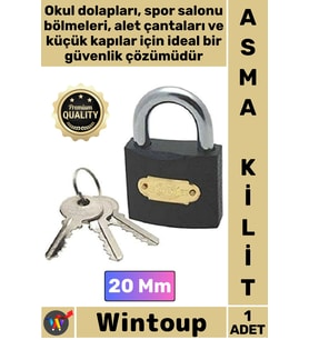 #Kilit Çelik Gövde Güvenlik Kilidi Dayanıklı Koruma Emniyetli Sağlam Mekanizma Asma Kilit 20 Mm