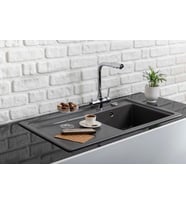 404164-Nuevo Crea 45 S Sol Damlalıklı Beyaz Seramik Eviye