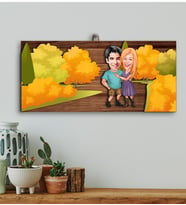 BK Gift Kişiye Özel Sevgililer Karikatürlü Kabartma Figürlü Ahşap Tablo, Duvar Dekoru,Sevgiliye Hediye,Ev Dekorasyonu,Sevgililer Günü Hediyesi-2