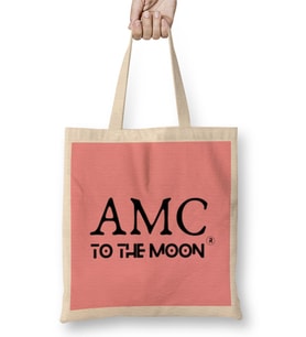 Amc Stock TO THE MOON Queens Bez Çanta Uzun Saplı
