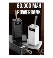 Mey İthalat® Powerbank 60.000 MAH Dijital Göstergeli 4 Portlu Taşınabilir