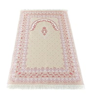 İpek Saten Osmanlı Desenli Seccade Kırmızı 67x120 cm - 230 gr