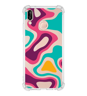PrintiFy Huawei P20 Lite Uyumlu Köşe Korumalı Renkli Desen Tasarımlı Şeffaf Silikon Kılıf