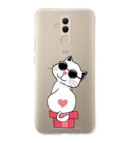 Huawei Mate 20 Lite Uyumlu Kapak Coolcat Tasarımlı Şeffaf Silikon Kılıf