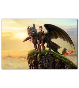 Cakatablo How to Train Your Dragon Film Görseli MDF Tablo