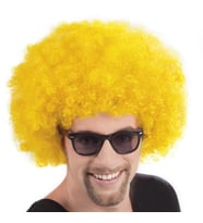 Sarı Renk Kıvırcık Afro Bonus Peruk