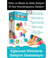 Ahşap 2'li Marakas Seti Ritmi Yakala Müzik Aleti Çocuk Bebek Sesli Çın Çın Davul Çıngırak Vurmalı