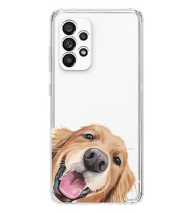 Samsung Galaxy A53 Uyumlu Sevimli Köpek Tasarımlı Şeffaf Telefon Kılıfı