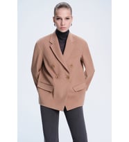Saykı Woman Camel Dinamik Fit Kruvaze Ceket