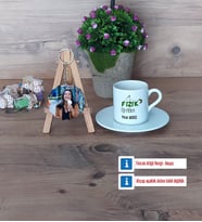 Fizik Öğretmeni Türk Kahvesi Fincanı Ahşap Altlıklı ve Fotoğraflı Ahşap Anahtarlık Hediye Öğretmenler Günü Hediyesi (Model 2)