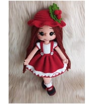 Şapkalı Kiraz Bebek Amigurumi Organik Oyuncak