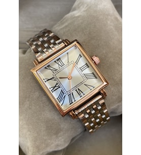 Gümüş Rose Gold Romen Rakamlı Kare Kadran Çelik Kadın Kol Saati Özel Kutusunda Gönderilecektir Anneye Ablaya Sevgiliye Hanima Ese Arkadasa Dogum Gunu Yıldonumu Hediyesi Anneye Kız Kardese Kisiye Ozel Hediye