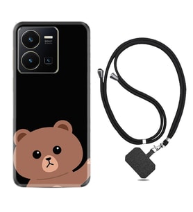Vivo Y22 Kılıf Resimli Boyun Askılı İpli Desenli Silikon Series Hello Bear 1905
