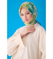 Belli Twill İpek Desenli Eşarp 4107D
