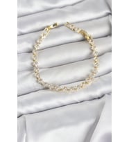 Kare Zirkon Taşlı Gold Renk Pirinç Su Yolu Kadın Bileklik - TJ-BB8326