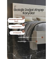 Alaz Model Yatay Başlıklı Masif Ahşap Karyola Kolay Kurulum Fırınlanmış İthal Sibirya Çamı 150x200 Yatak Uyumlu