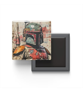 Boba Fett - Baskılı Buzdolap Magneti Kare - 9x9 cm