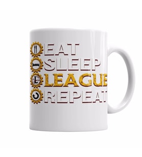 League Of Legends Eat Sleep League Repeat Funny Gifts Kupa Bardak Porselen