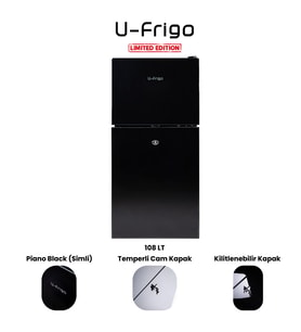 U-Frigo 108 Lt 12-24v Marin/karavan Kompresörlü Buzdolabı Temperli Cam Kapak Limited Edition Siyah