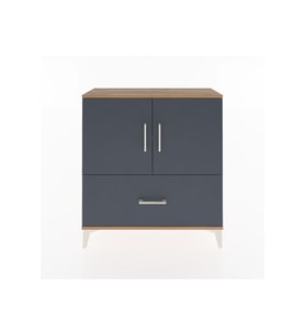Arges Şifonyer 2 Raflı Tek Çekmeceli 2 Kapaklı 88x30x96 Çam-Antrasit
