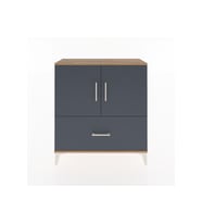 Arges Şifonyer 2 Raflı Tek Çekmeceli 2 Kapaklı 88x30x96 Çam-Antrasit