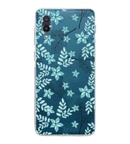 Samsung Galaxy A02  Kamera Korumalı  Kapak Floral Su Yeşili Tasarımlı  Şeffaf Kılıf