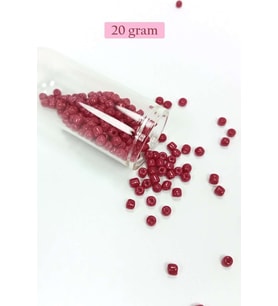 Dökme Cam Kum Boncuk Büyük Boy (6/0) 4 mm - 20 Gram - Bordo - BNC097