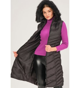 Z6725 DEWBERRY BAYAN YELEK-SİYAH