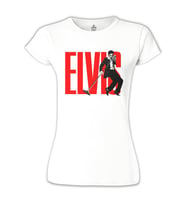 Elvis Presley - Rock'n Roll Beyaz Bayan Tshirt