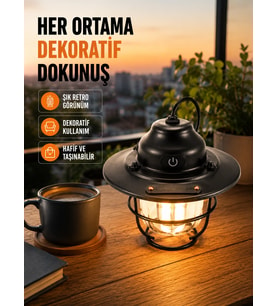Hafif Ve Taşınabilir Retro Tasarım Kamp Lambası