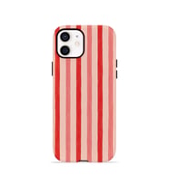 iPhone 11 Vorian Çift Katmanlı Kılıf Coral Cream Stripe
