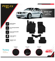 Bmw E87 1 Serisi 2004-2011 3D Havuzlu Paspas (Siyah - Beyaz)