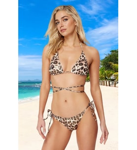 Bağlamalı Tasarım Bikini Takımı Hızlı Kuruyan Plaj Ve Havuz İçin UV Korumalı Yaz Koleksiyonu