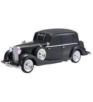 WSTER WS-1934 Pontiac Sedan Diecast Araba Bluetooth Hoparlör Işıklı, Tekerlekli, FM Radyo ve USB Destekli Müzik Kutusu (Siyah)