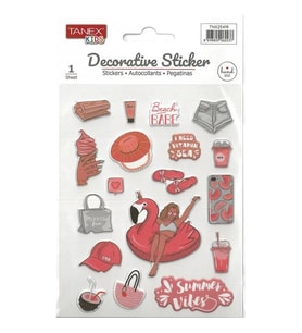 TANEX KIDS TNX-25419 DEKORATİF ETİKETLER - PUFFY PLAJ SERİSİ STICKER