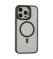 iPhone 15 Pro Kılıf Roblox Lens Magsafe Standlı Kapak - Koyu Yeşil