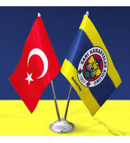 Sarı Kanaryalar taraftarları İkili masa bayrağı, kişiye özel isim baskılı