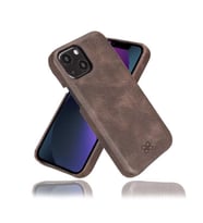 Bouletta Apple iPhone 13 Uyumlu Deri Arka Kapak F360 TN03 Kahve (Kahverengi)