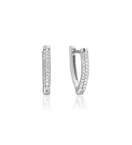 Taş Detaylı Klipsli V Küpe Silver (Gümüş)
