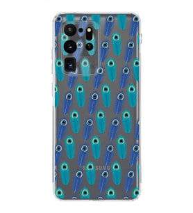 PrintiFy Samsung Galaxy S20 Ultra ile Uyumlu Nazar Boncuğu 4  Kamera Korumalı Şeffaf Silikon Kılıf