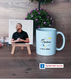 Sınıf Öğretmeni Fotoğraflı Dekoratif Taş, Kupa Bardak Beyaz Hediye Öğretmenler Günü Hediyesi (Model 1)