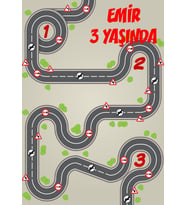 Yol Temalı Doğum Günü Afişi 35X50 cm
