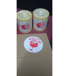 Dikkat Kırlır 5 cm Yuvarlak yapışkanlı sticker 250 adet