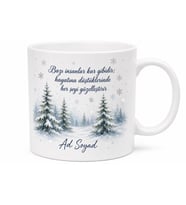 Kış Temalı Kişiye Özel İsimli Baskılı Kupa Bardak Hediye Yılbaşı Noel